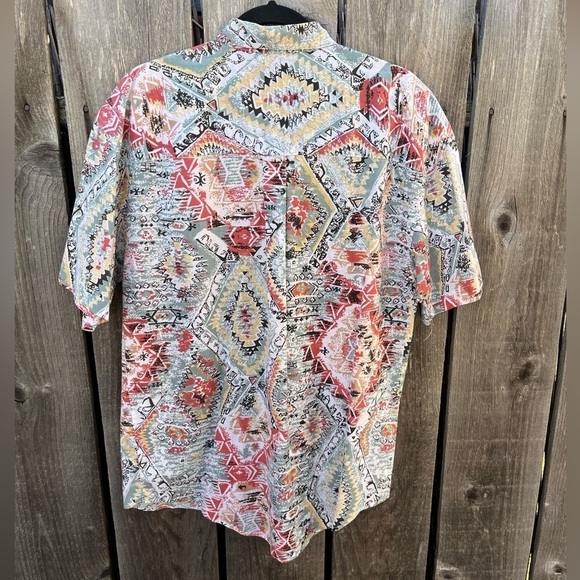 Men's Maneuvers Shirt Multicolor Southwest Button-Down M Cotton Beach Surf TIKI - Picture 5 of 9